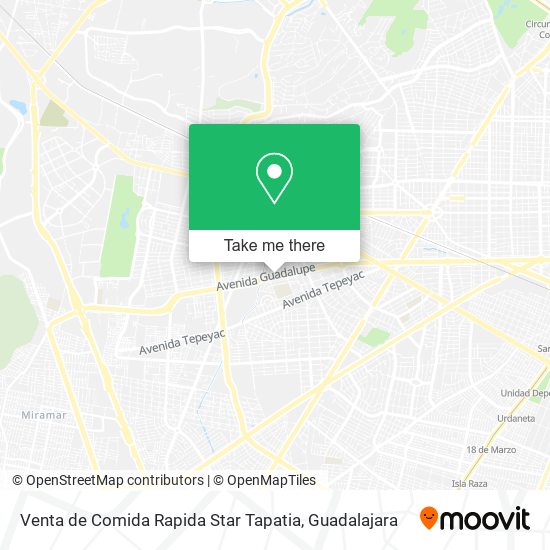 Mapa de Venta de Comida Rapida Star Tapatia