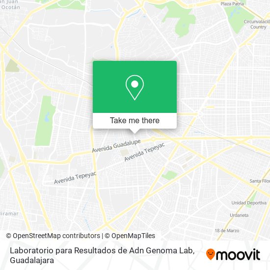 Mapa de Laboratorio para Resultados de Adn Genoma Lab