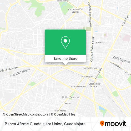 Banca Afirme Guadalajara Union map