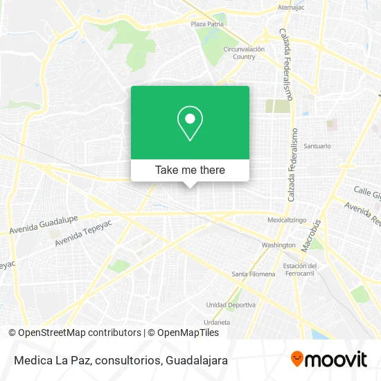 Mapa de Medica La Paz, consultorios