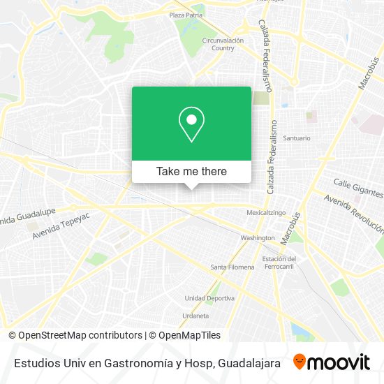 Mapa de Estudios Univ en Gastronomía y Hosp