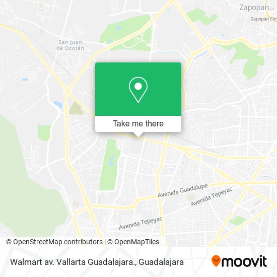 Mapa de Walmart av. Vallarta Guadalajara.