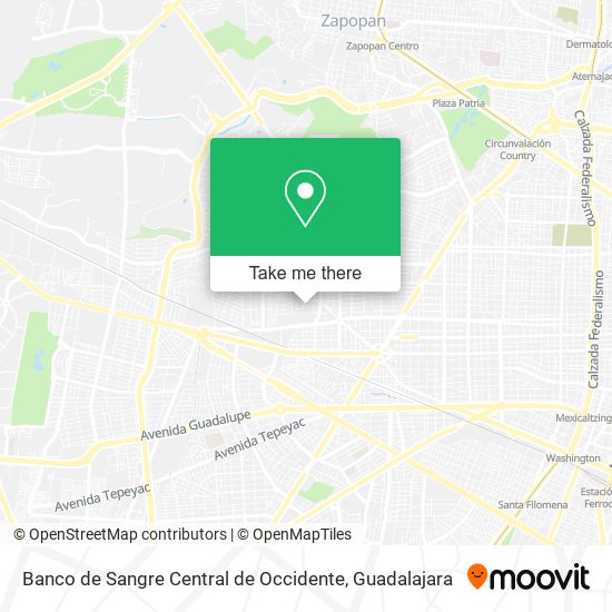 Banco de Sangre Central de Occidente map