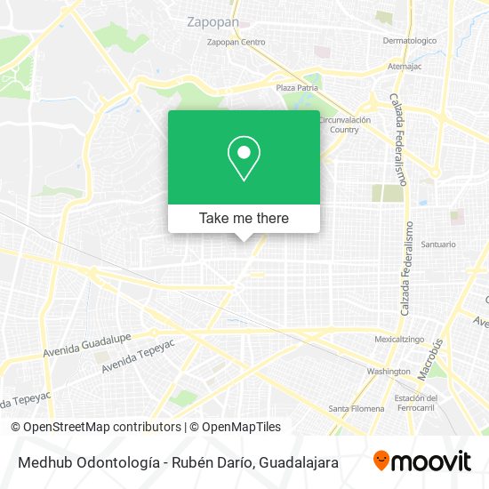 Mapa de Medhub Odontología - Rubén Darío