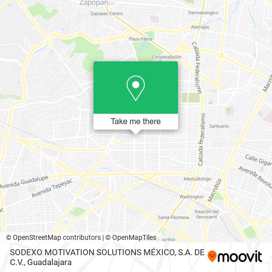 Mapa de SODEXO MOTIVATION SOLUTIONS MÉXICO, S.A. DE C.V.