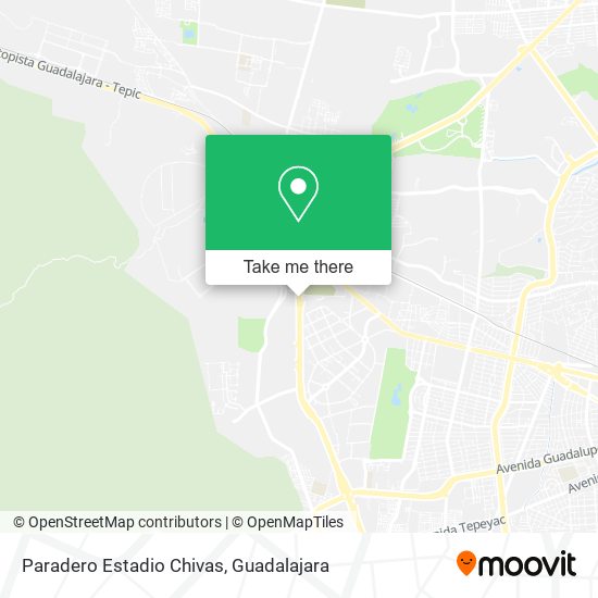 Paradero Estadio Chivas map
