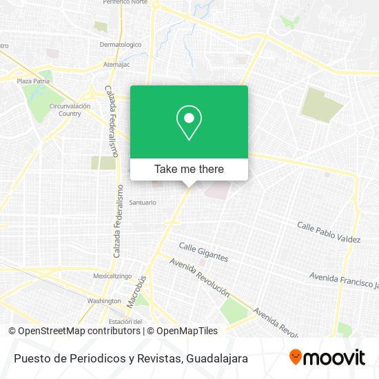 Mapa de Puesto de Periodicos y Revistas
