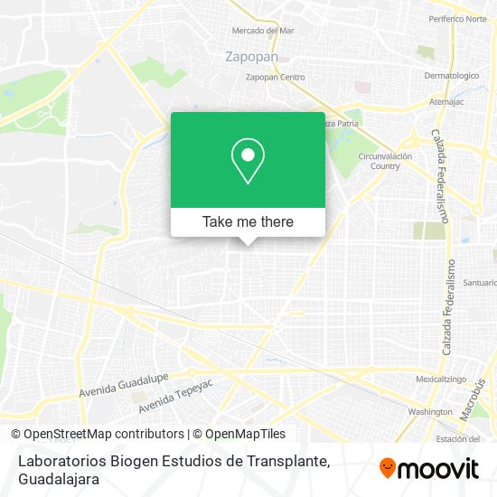 Mapa de Laboratorios Biogen Estudios de Transplante