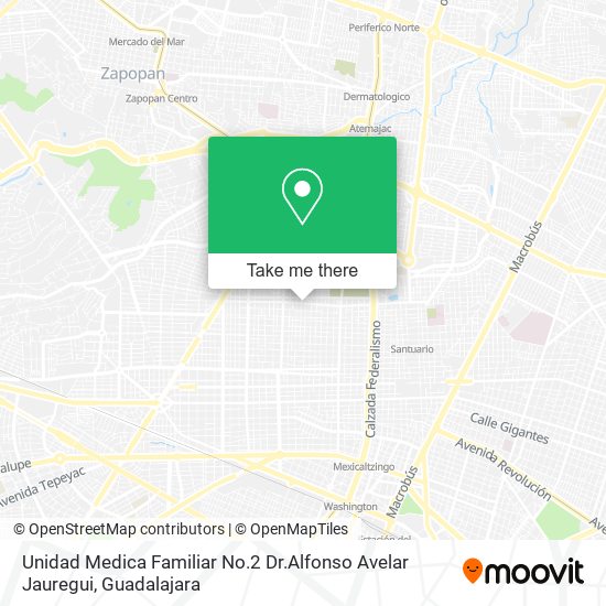 Mapa de Unidad Medica Familiar No.2 Dr.Alfonso Avelar Jauregui