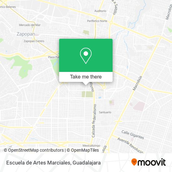 Mapa de Escuela de Artes Marciales