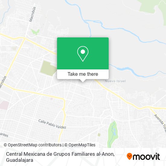 Mapa de Central Mexicana de Grupos Familiares al-Anon