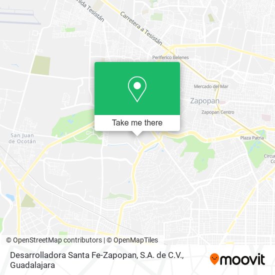 Desarrolladora Santa Fe-Zapopan, S.A. de C.V. map