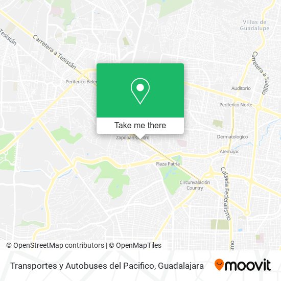 Transportes y Autobuses del Pacifico map