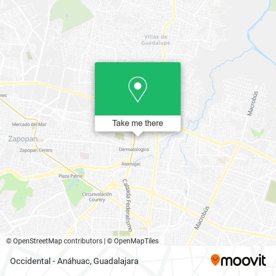 Occidental - Anáhuac map