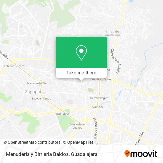 Menuderia y Birrieria Baldos map