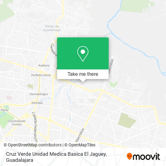 Mapa de Cruz Verde Unidad Medica Basica El Jaguey