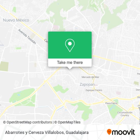 Mapa de Abarrotes y Cerveza Villalobos