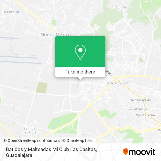 Mapa de Batidos y Malteadas Mi Club Las Casitas
