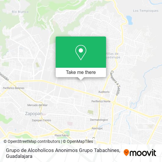 Grupo de Alcoholicos Anonimos Grupo Tabachines map