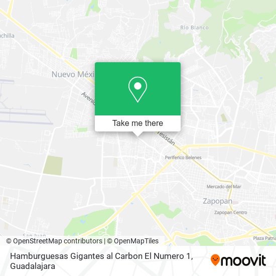 Mapa de Hamburguesas Gigantes al Carbon El Numero 1