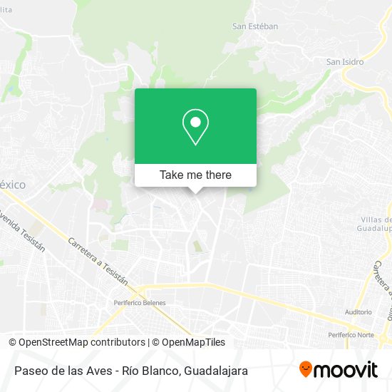 Paseo de las Aves - Río Blanco map