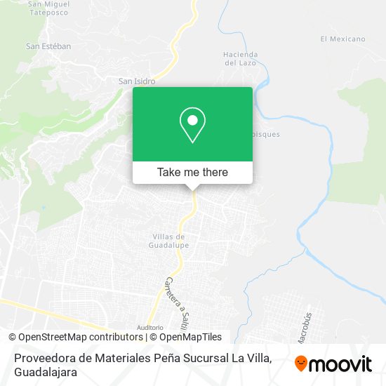Mapa de Proveedora de Materiales Peña Sucursal La Villa
