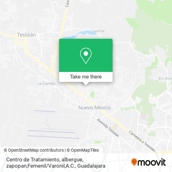 Centro de Tratamiento, albergue, zapopan,Femenil / Varonil,A.C. map