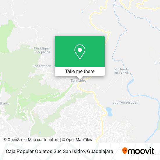 Mapa de Caja Popular Oblatos Suc San Isidro