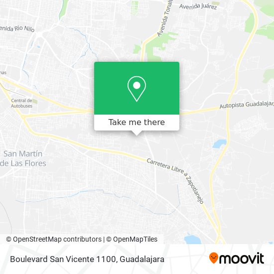 Boulevard San Vicente 1100 map