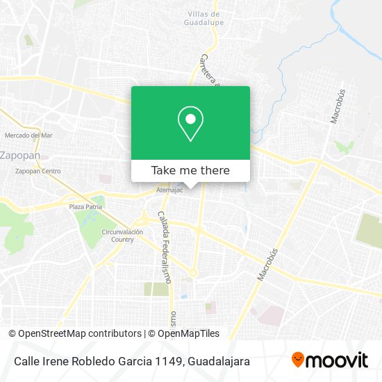 Mapa de Calle Irene Robledo Garcia 1149