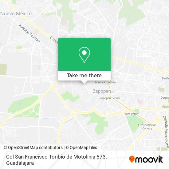 Col San Francisco Toribio de Motolinia 573 map