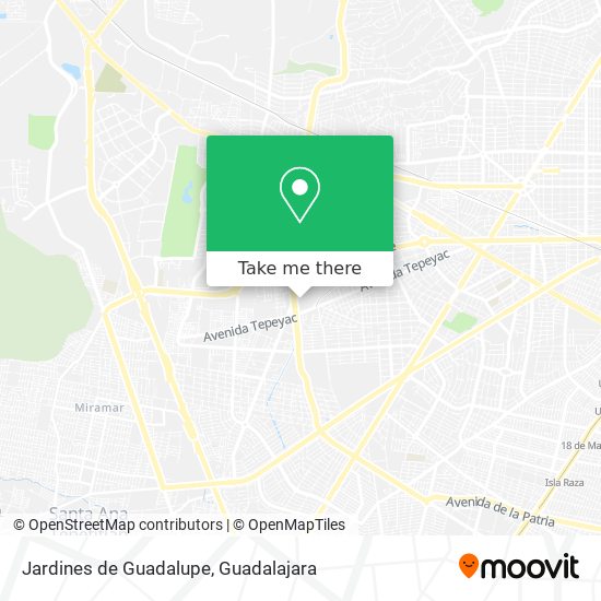 Jardines de Guadalupe map