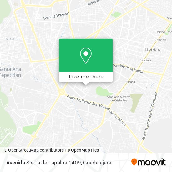 Avenida Sierra de Tapalpa 1409 map
