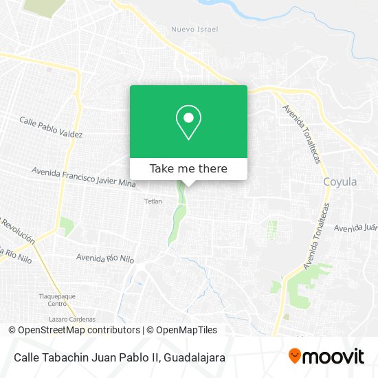 Mapa de Calle Tabachin Juan Pablo II