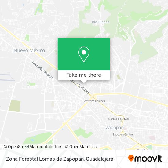 Zona Forestal Lomas de Zapopan map