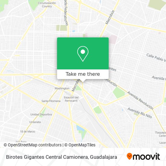Mapa de Birotes Gigantes Central Camionera