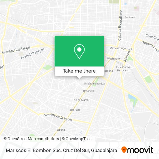 Mapa de Mariscos El Bombon Suc. Cruz Del Sur