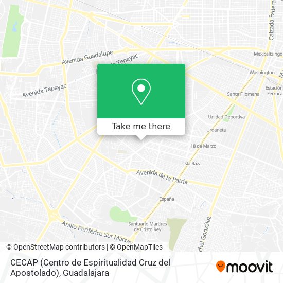 Mapa de CECAP (Centro de Espiritualidad Cruz del Apostolado)