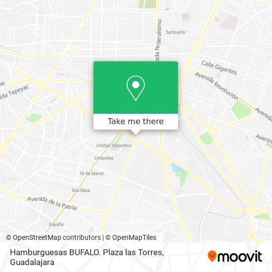 Mapa de Hamburguesas  BUFALO. Plaza las Torres