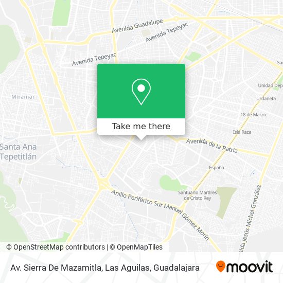 Av. Sierra De Mazamitla, Las Aguilas map