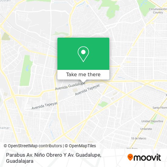 Parabus Av. Niño Obrero Y Av. Guadalupe map