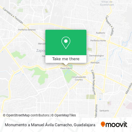 Mapa de Monumento a Manuel Ávila Camacho