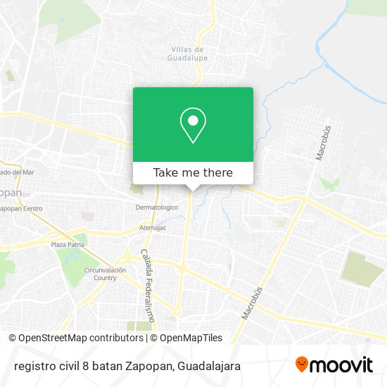 registro civil 8 batan Zapopan map