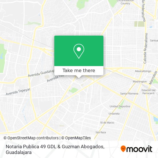 Mapa de Notaria Publica 49 GDL & Guzman Abogados