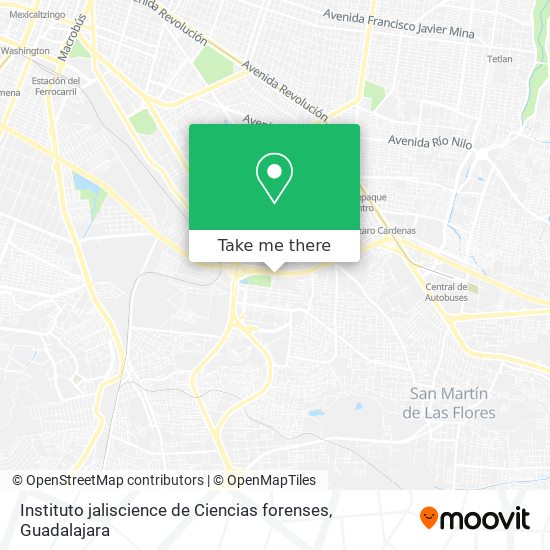 Instituto jaliscience de Ciencias forenses map