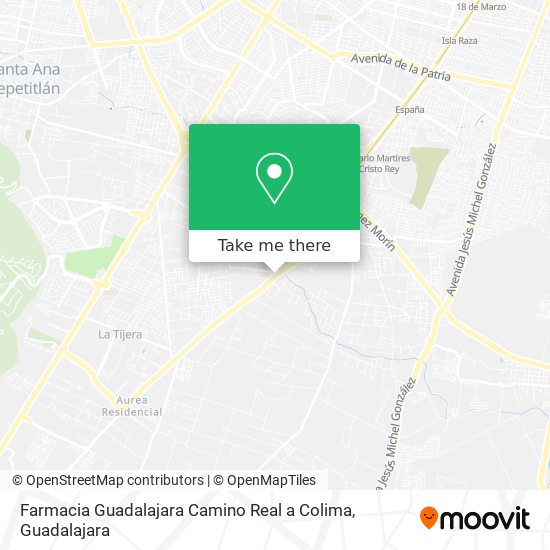 Mapa de Farmacia Guadalajara Camino Real a Colima