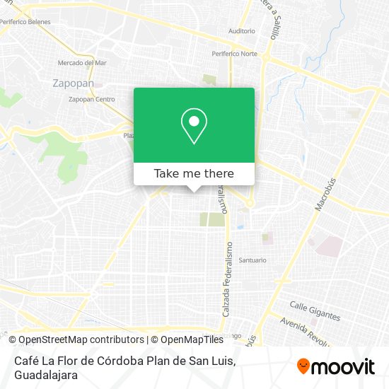 Mapa de Café La Flor de Córdoba Plan de San Luis