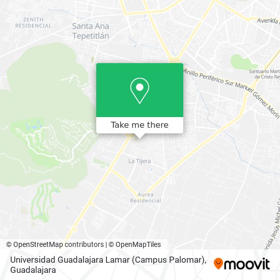 Mapa de Universidad Guadalajara Lamar (Campus Palomar)