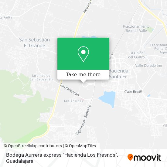 Bodega Aurrera express "Hacienda Los Fresnos" map