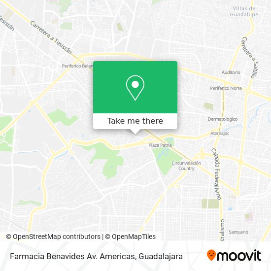 Mapa de Farmacia Benavides Av. Americas